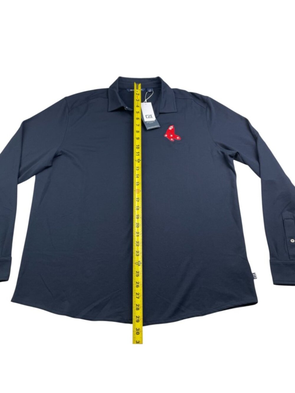 NEW Boston Red Sox x Cutter & Buck Men's Soft L/S Button Shirt Navy Blue • Large - Picture 6 of 8